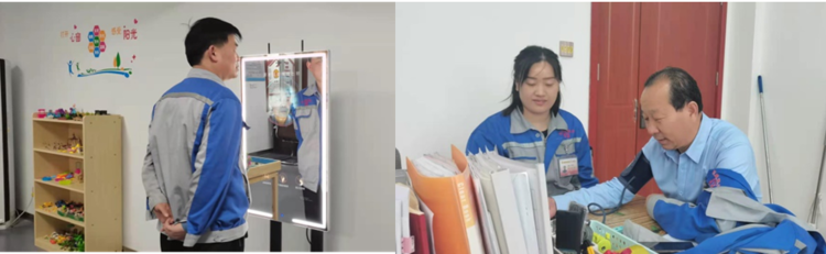 大家體驗了智能血壓計、魔鏡等儀器設備